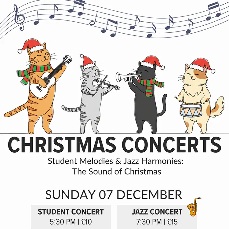 After: Christmas Concerts 🎸🥁🎤 with mulled wine 🍷and mince pies 🥧 this Sunday!!!!!! Please see our bio for the link of the event. See you there!