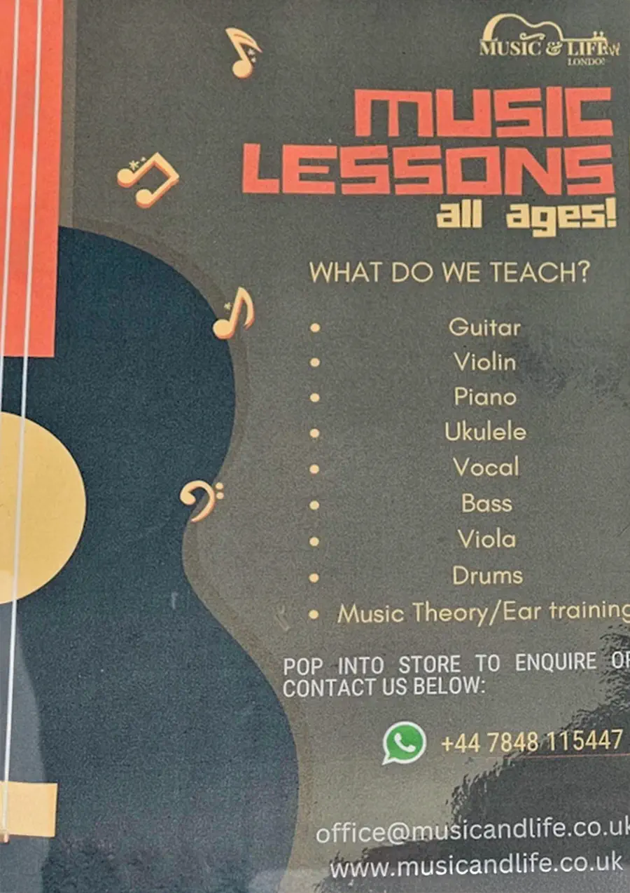 Before: Music lessons poster